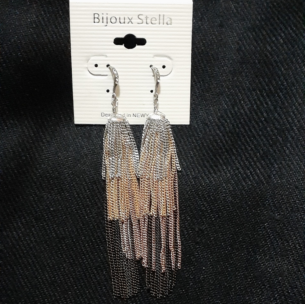 Bijoux Stella Jewelry Women's Goldtone  Silvertone Earrings.